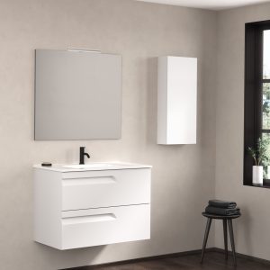 Bannio Vitale 2 fiókos alsószekrény, Kyra mosdóval, tükörrel és LED világítással - Több méretben és színben